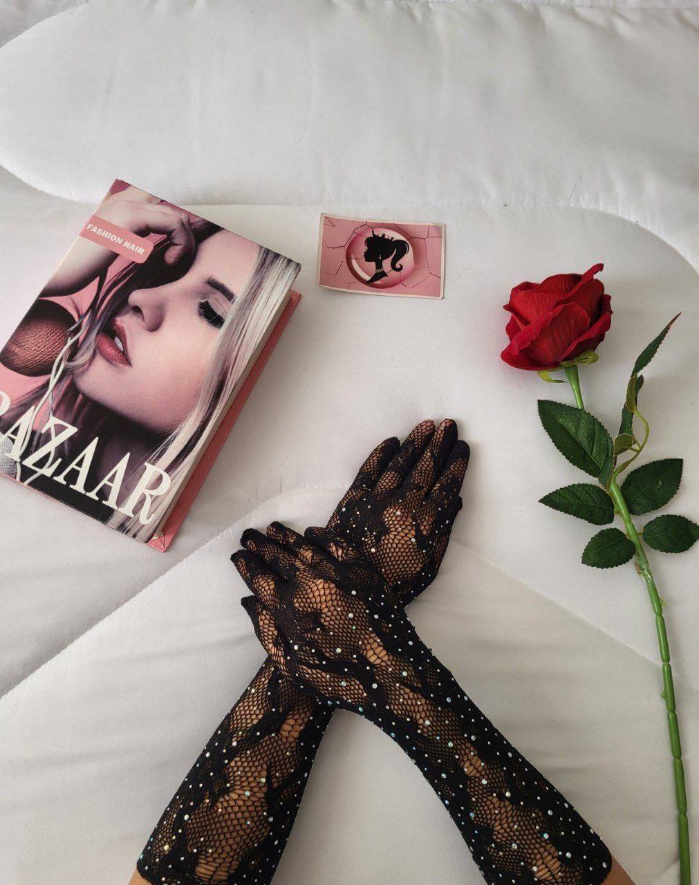 دستکش فانتزی نگین دار